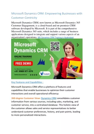 Microsoft Dynamics CRM Training | MS Dynamics CRM Training