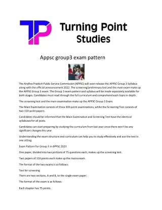 group 3 exam pattern