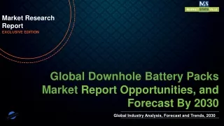 Downhole Battery Packs Market will reach at a CAGR of 10.5% from to 2030