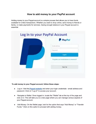 How to add money to your PayPal account