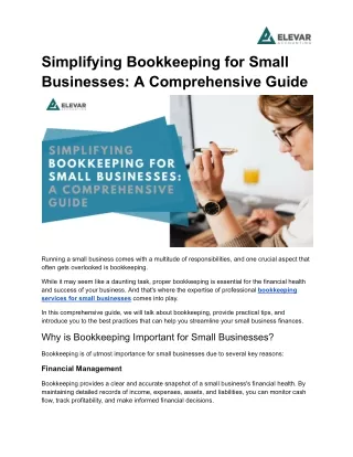 Simplifying Bookkeeping for Small Businesses: A Comprehensive Guide