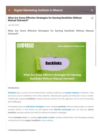 blogger What Are Some Effective Strategies for Earning Backlinks Without Manual Outreach
