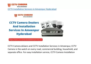 CCTV Installation Services in Ameenpur Hyderabad