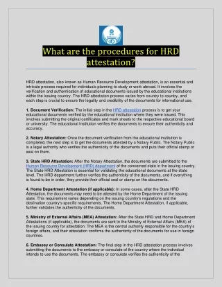 What are the procedures for HRD attestation