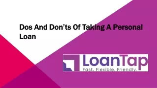 Dos and Don’ts of Taking a Personal Loan