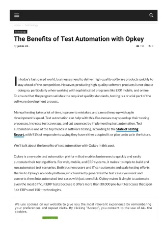 The Benefits of Test Automation with Opkey