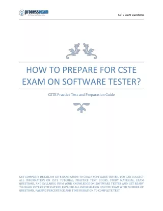 How to Prepare for CSTE exam on Software Tester?