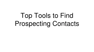 Top tools to find prospecting contacts