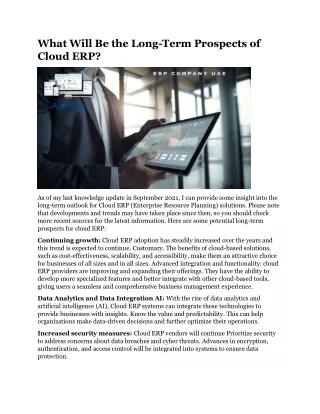 What Will Be the Long-Term Prospects of Cloud ERP