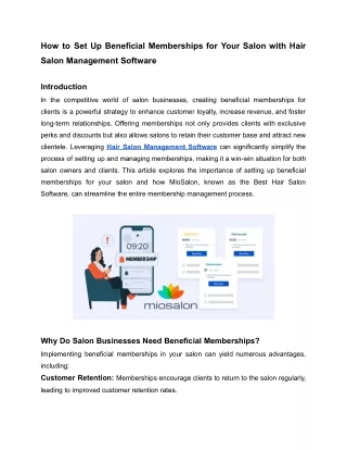 How to Set Up Beneficial Memberships for Your Salon with Hair Salon Management Software
