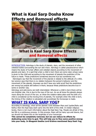 What is Kaal Sarp Dosha Know Effects and Removal effects
