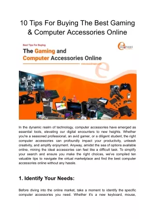 10 Tips for Buying the Best Computer Accessories Online