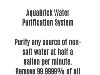 AquaBrick Water Purification System