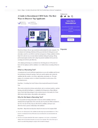 A Guide to Recruitment CRM Tools: The Best Ways to Discover Top Applicants