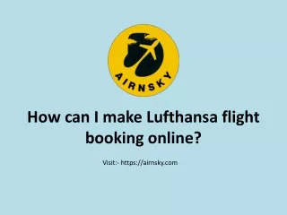 How can I make Lufthansa flight booking online?