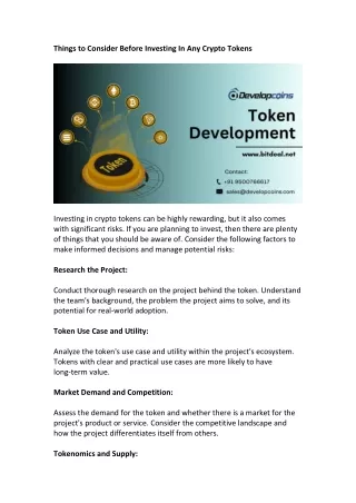 Tips For A Successful Token Investment