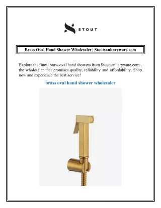 Brass Oval Hand Shower Wholesaler  Stoutsanitaryware.com