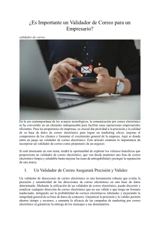 ¿Es Importante un Validador de Correo para un Empresario