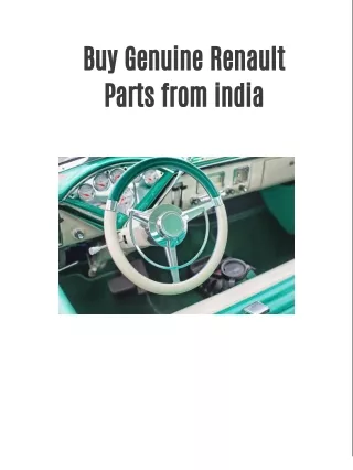 Buy Genuine Renault Parts from india