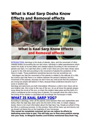 What is Kaal Sarp Dosha Know Effects and Removal effects