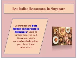 Best Italian Restaurants in Singapore