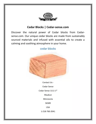 Cedar Blocks  Cedar-sense.com