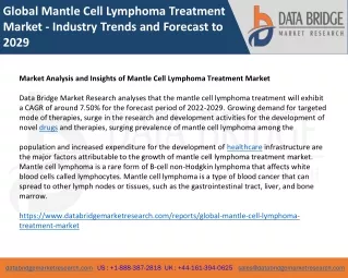 Global Mantle Cell Lymphoma Treatment Market - Industry Trends and Forecast to 2029