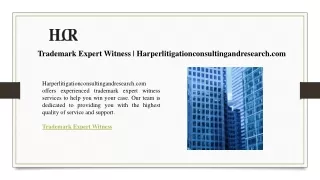 Trademark Expert Witness  Harperlitigationconsultingandresearch.com