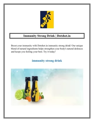 Immunity Strong Drink  Dotshot.in