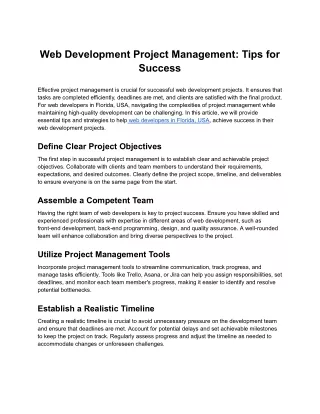 Web Development Project Management: Tips for Success