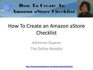 How To Create An Amazon aStore Free Checklist