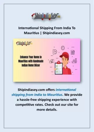 International Shipping From India To Mauritius | Shipindiasey.com