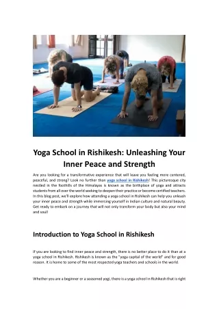 Yoga School in Rishikesh: Unleashing Your Inner Peace and Strength