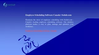 Employee Scheduling Software Canada Sedulr.com