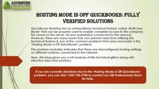 A quick fix guide for Hosting Mode is Off QuickBooks Issue