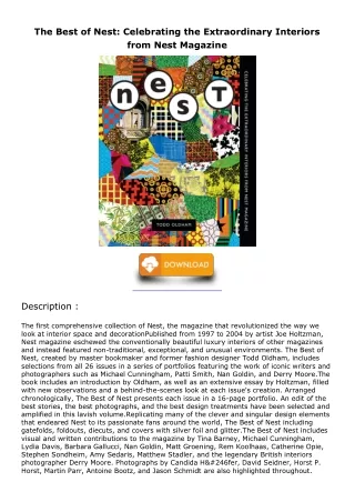 Read ebook [PDF] The Best of Nest: Celebrating the Extraordinary Interiors from