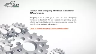 Local 24 Hour Emergency Electrician In Bradford  247sparky.co.uk