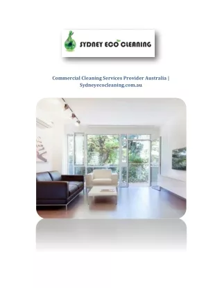 Commercial Cleaning Services Provider Australia | Sydneyecocleaning.com.au