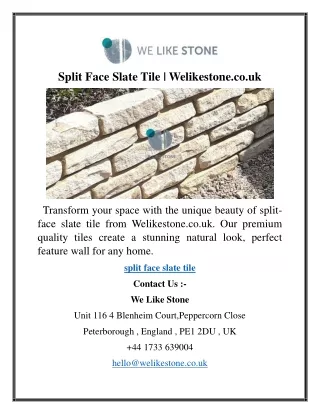 Split Face Slate Tile  Welikestone.co.uk