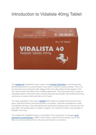 Vidalista 40mg Tablet