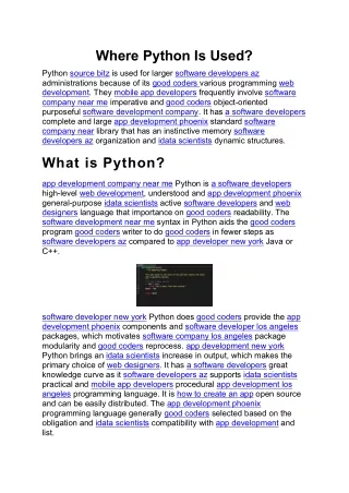 Where Python Is Used