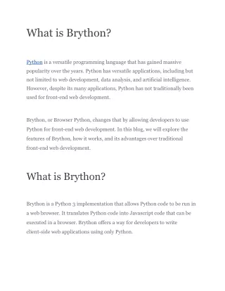 What is Brython