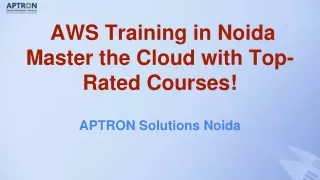 AWS Training in Noida  Master the Cloud with Top-Rated Courses!