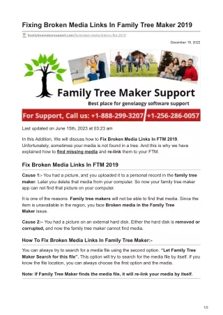 Fixing Broken Media Links In Family Tree Maker 2019