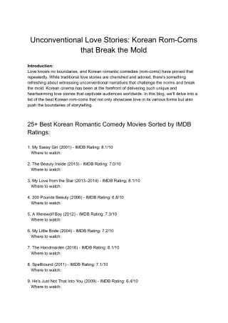 Unconventional Love Stories- Korean Rom-Coms that Break the Mold.docx