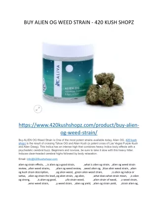 Buy ALIEN OG Weed Strain