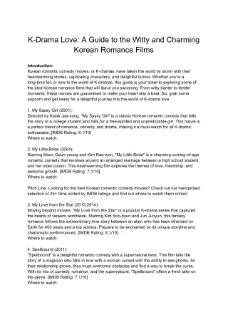 K-Drama Love- A Guide to the Witty and Charming Korean Romance Films.docx