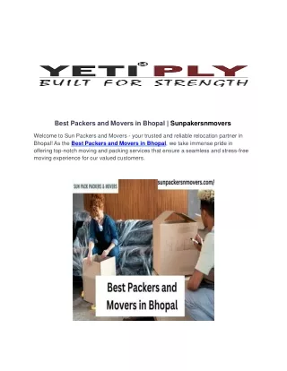 Best Packers and Movers in Bhopal