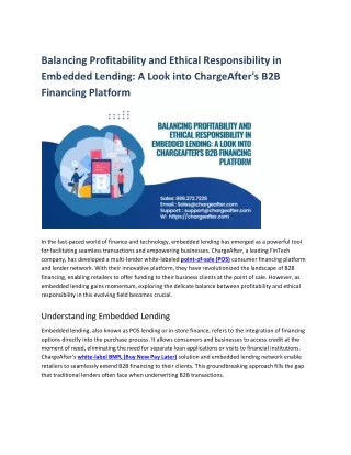 Balancing profitability and ethical responsibility in embedded lending
