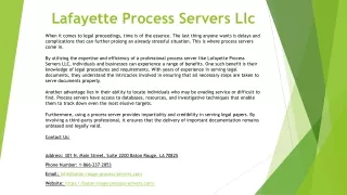 Lafayette Process Servers Llc